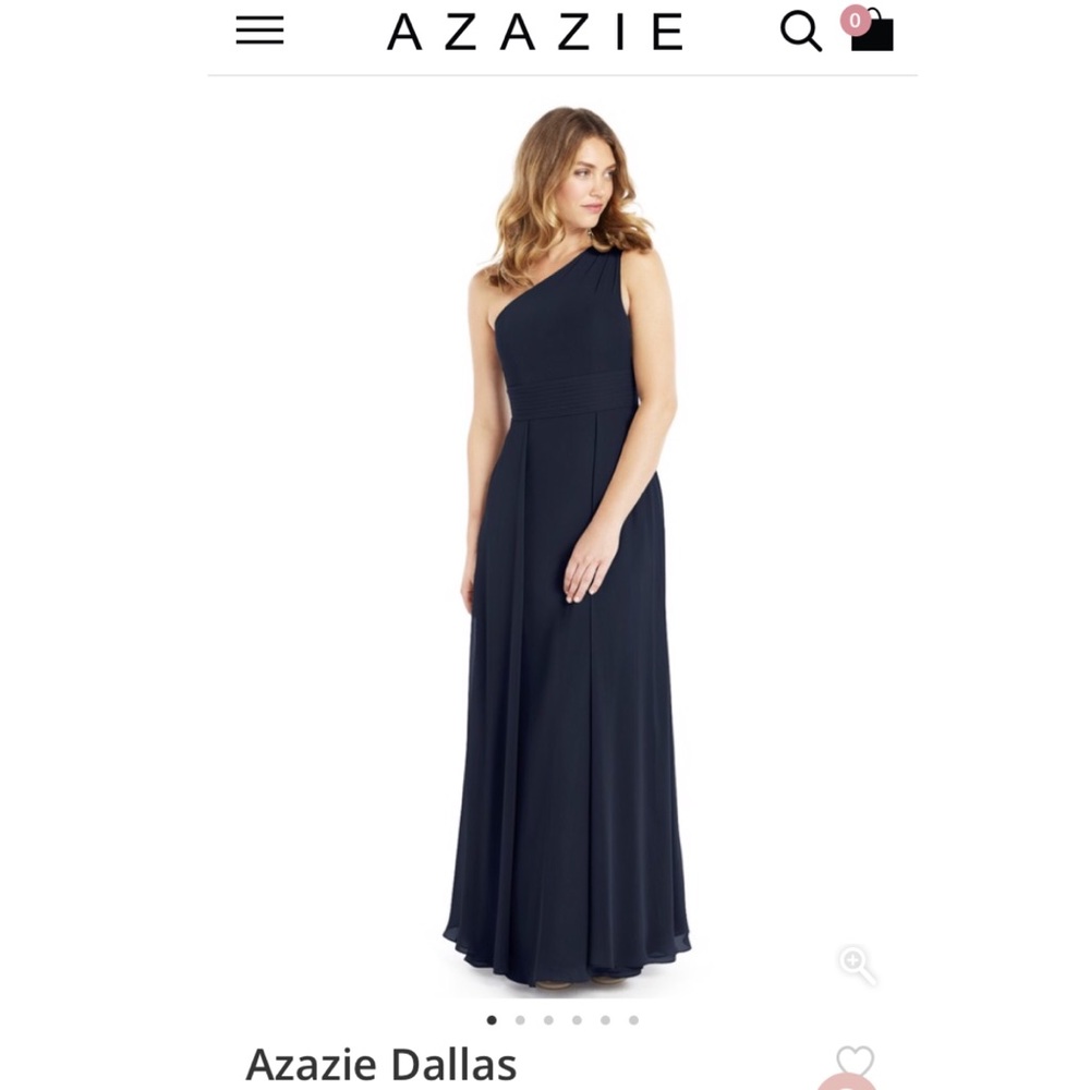 Azazie Dallas dress in dark navy.